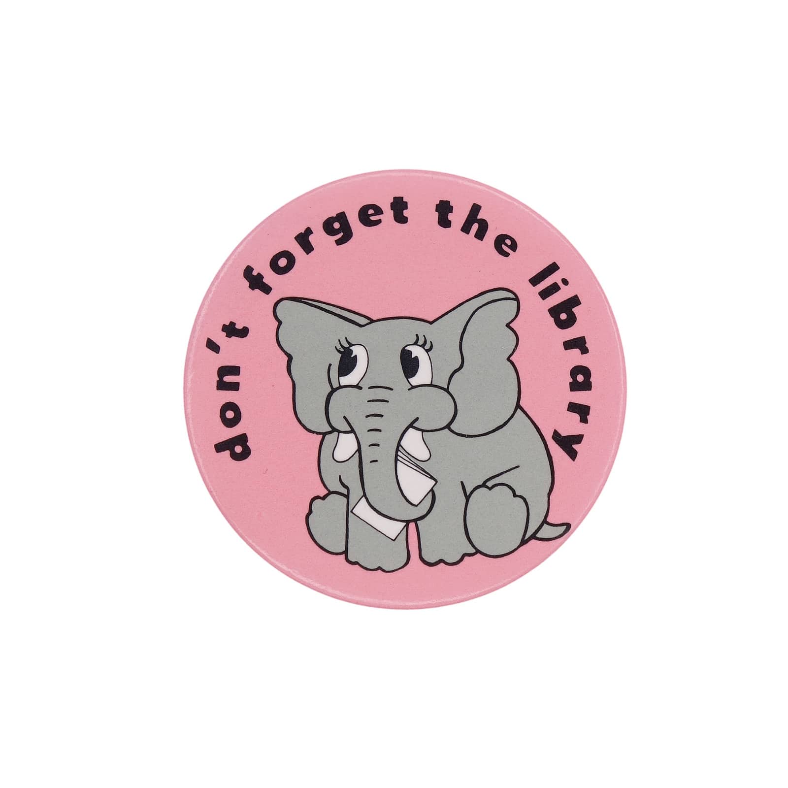 don't forget the library ゾウ 缶バッジ バッチ