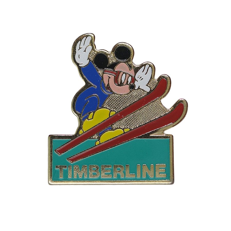 TIMBERLINE スキーをするミッキーマウス ブローチ Disney