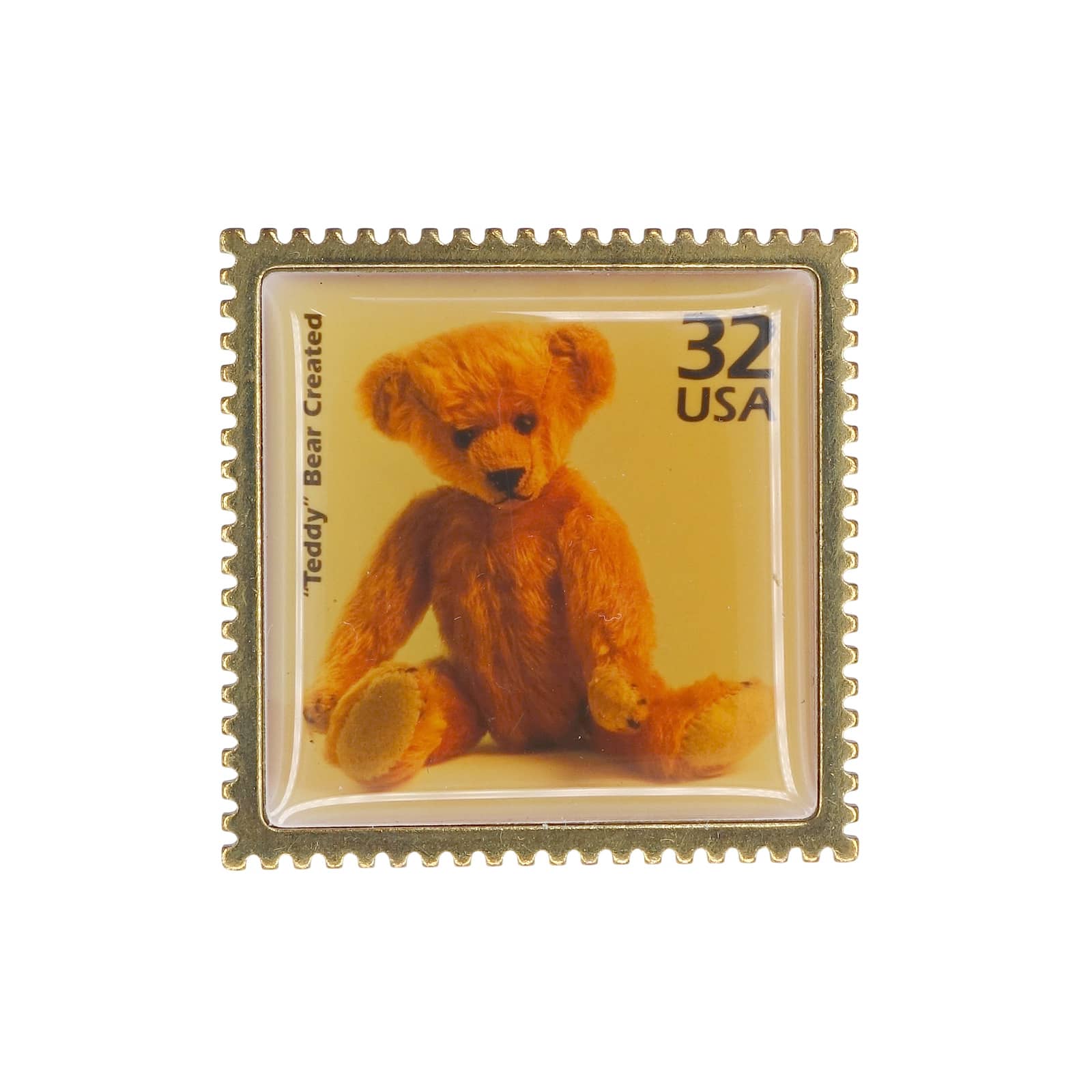 "Teddy" Bear Created テディベア USA 32c 切手型 ピンズ