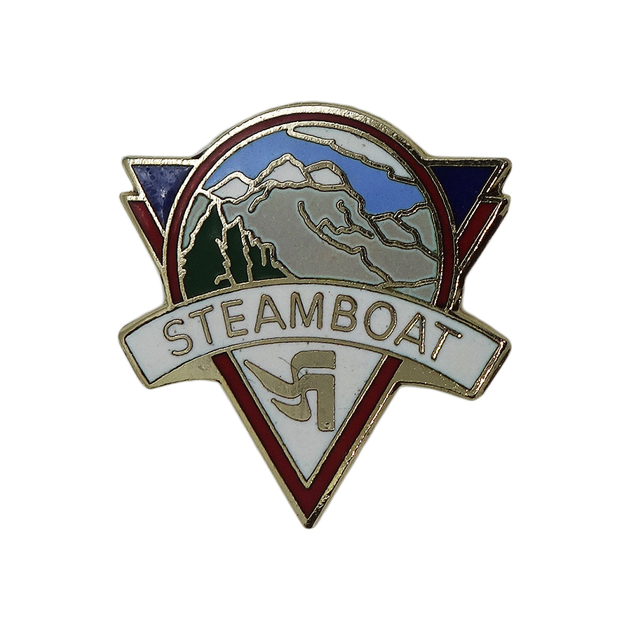 スキー場STEAMBOAT ブローチ スティームボート ピンバッチ