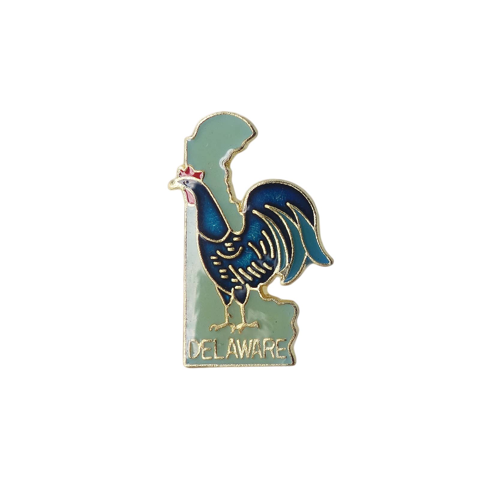 DELAWARE デラウェア州 地図型 ピンズ 鶏
