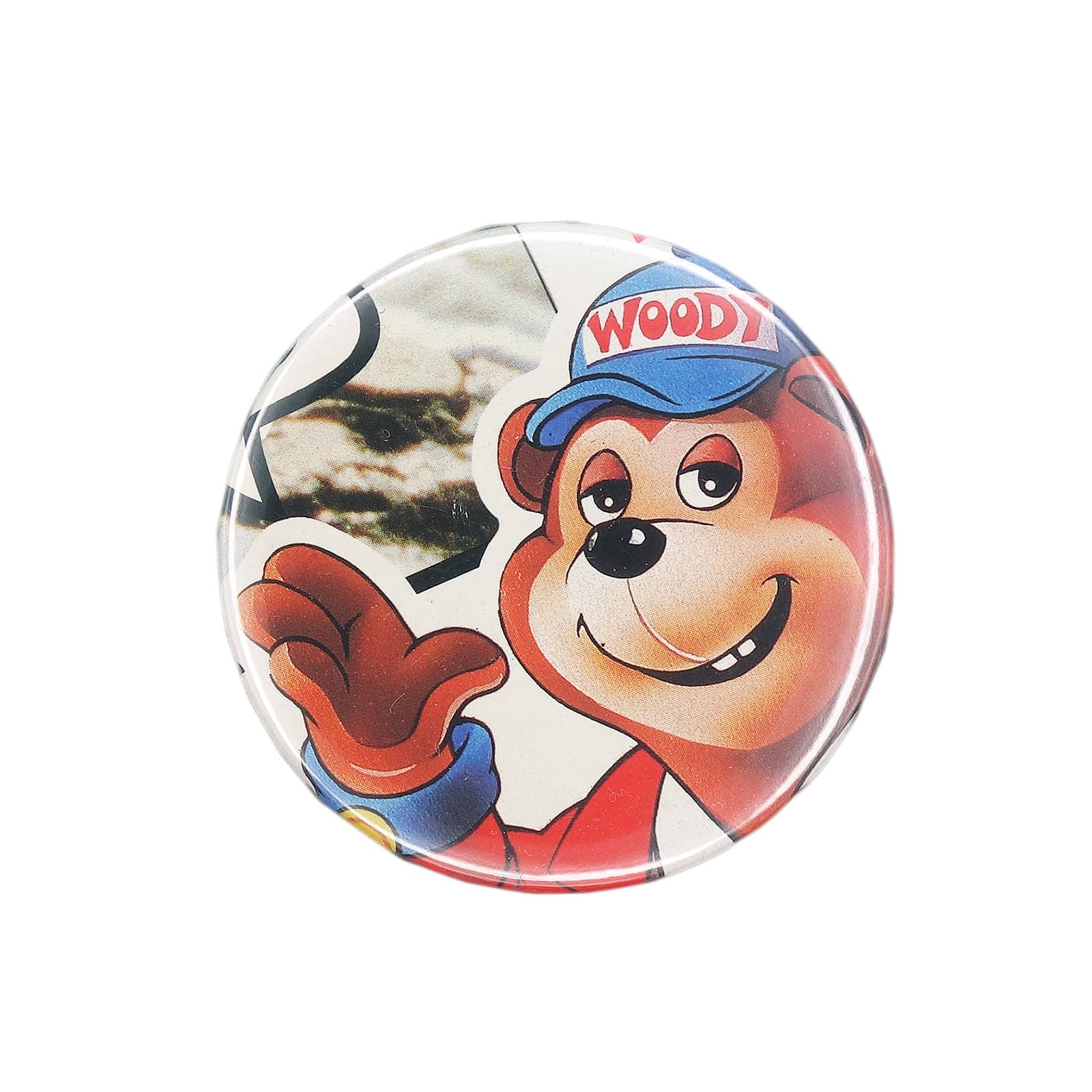 テーマパーク Pleasurewood Hills マスコットキャラ WOODY ウッディ 缶バッジ
