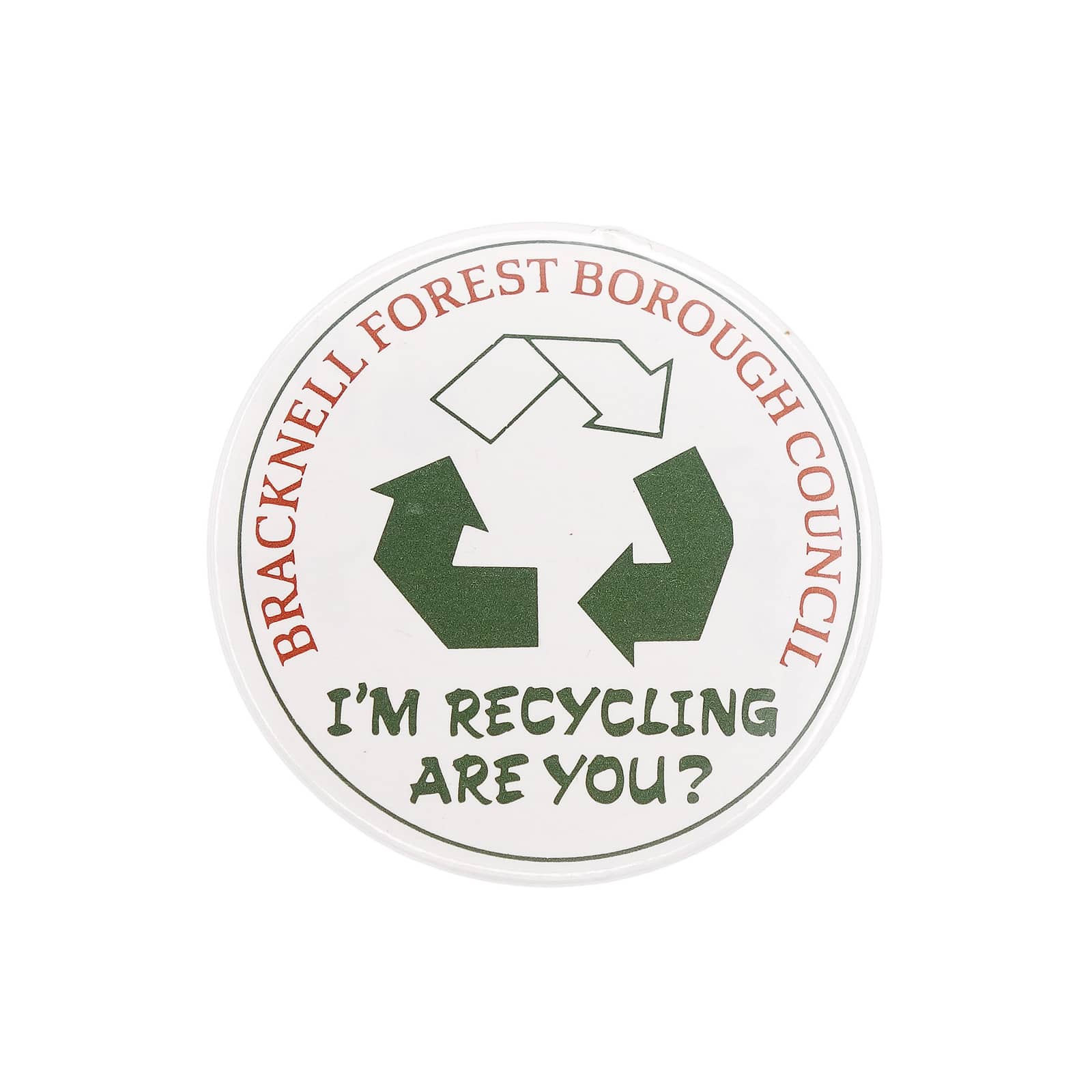 I'M RECYCLING ARE YOU? リサイクルマーク 缶バッジ バッチ