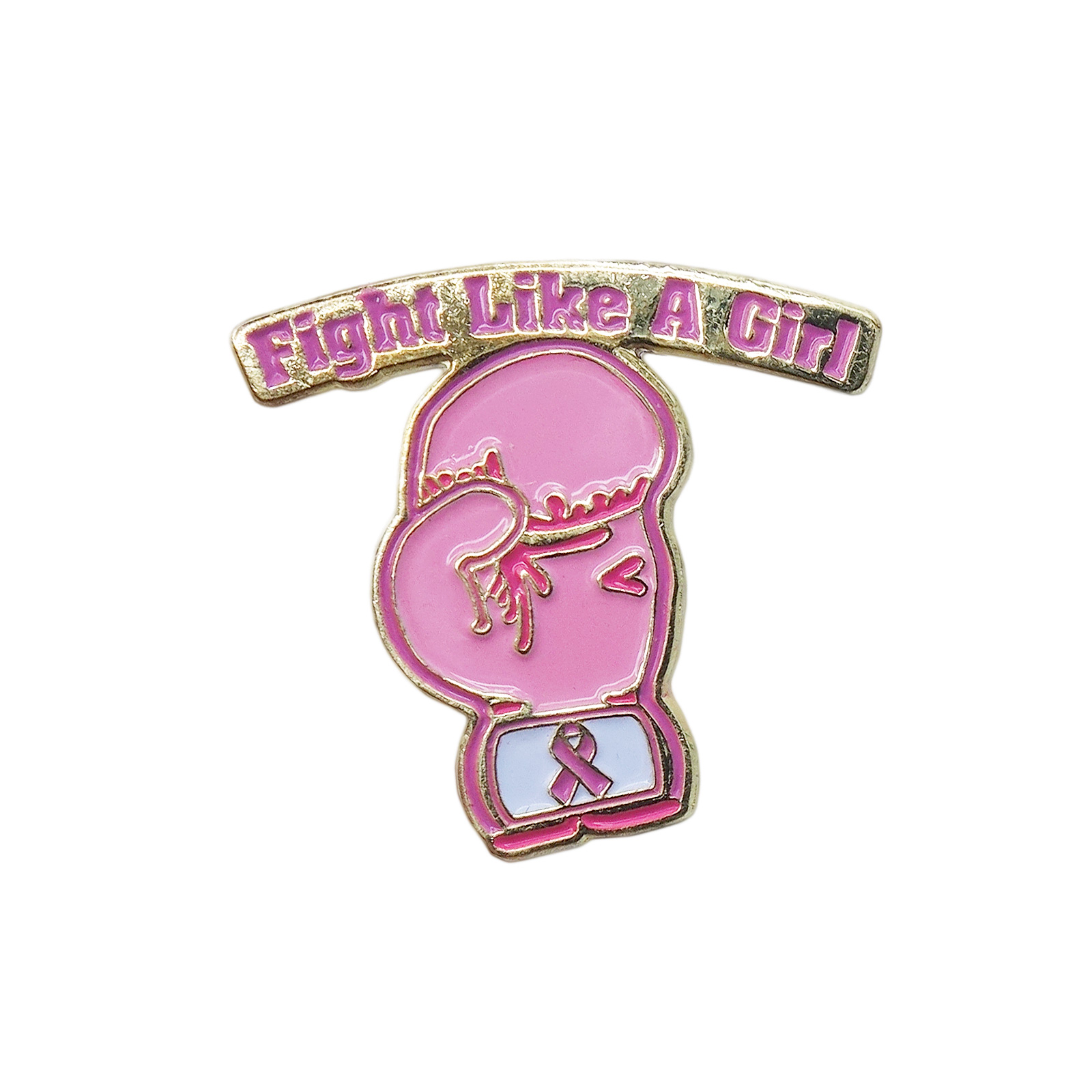 Fight Like A Girl ピンクリボン ピンズ ボクシンググローブ