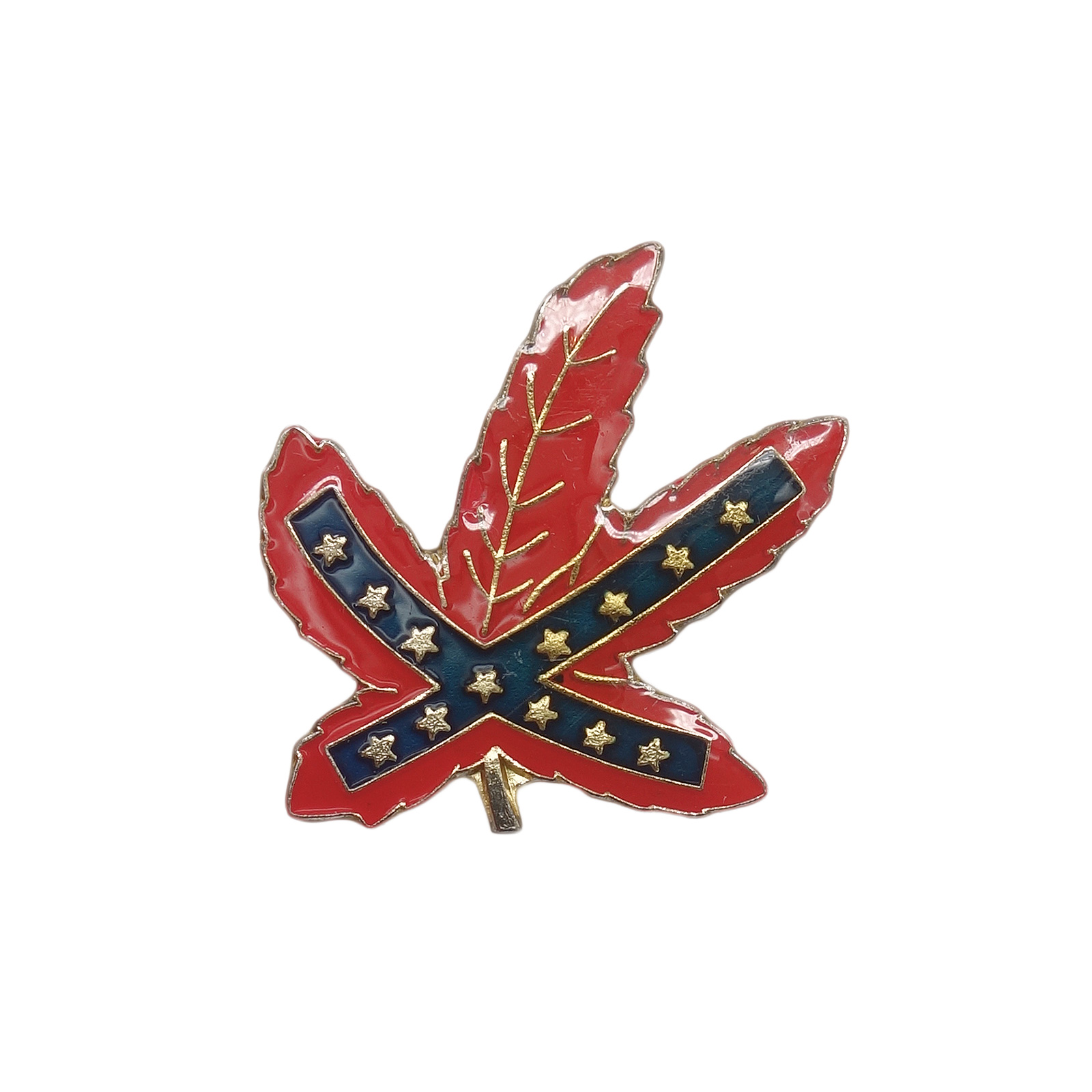 南軍旗柄 マリファナリーフ ピンズ 大麻の葉