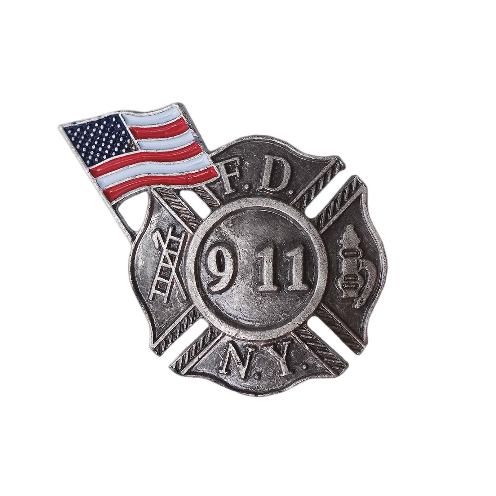 FDNY ニューヨーク市消防局 9.11 追悼 ピンズ 星条旗