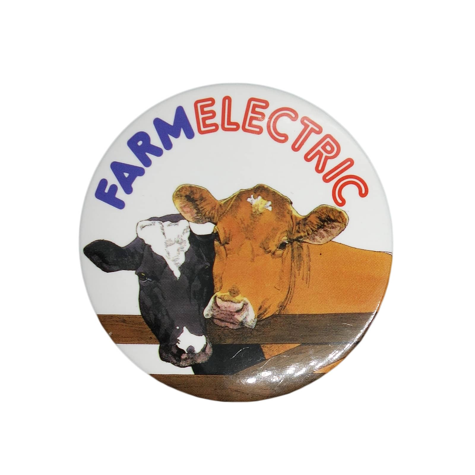 FARM ELECTRIC 牛 缶バッジ バッチ