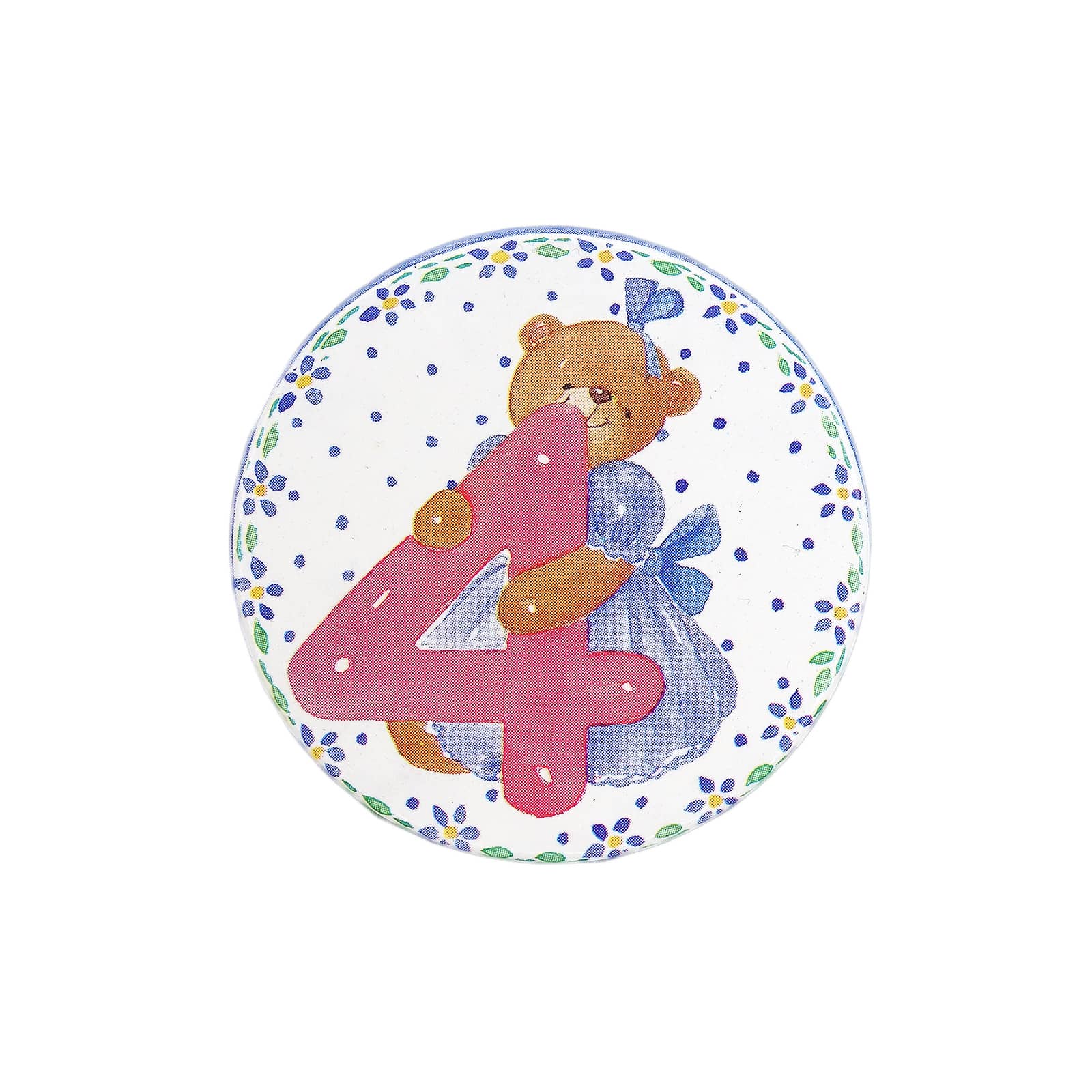 4歳 誕生日 缶バッジ バッチ テディベア クマ