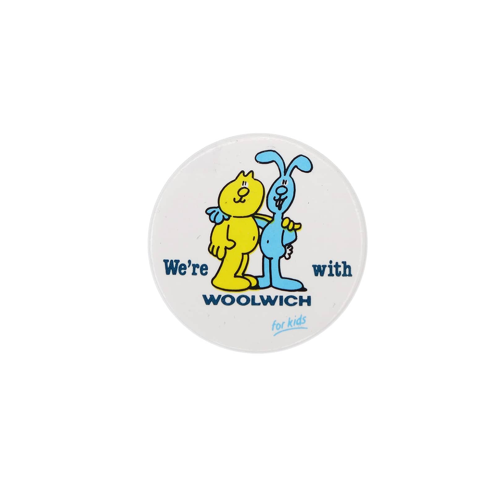 ヘンリーとクリス・ラビット 缶バッジ Woolwich Building Society