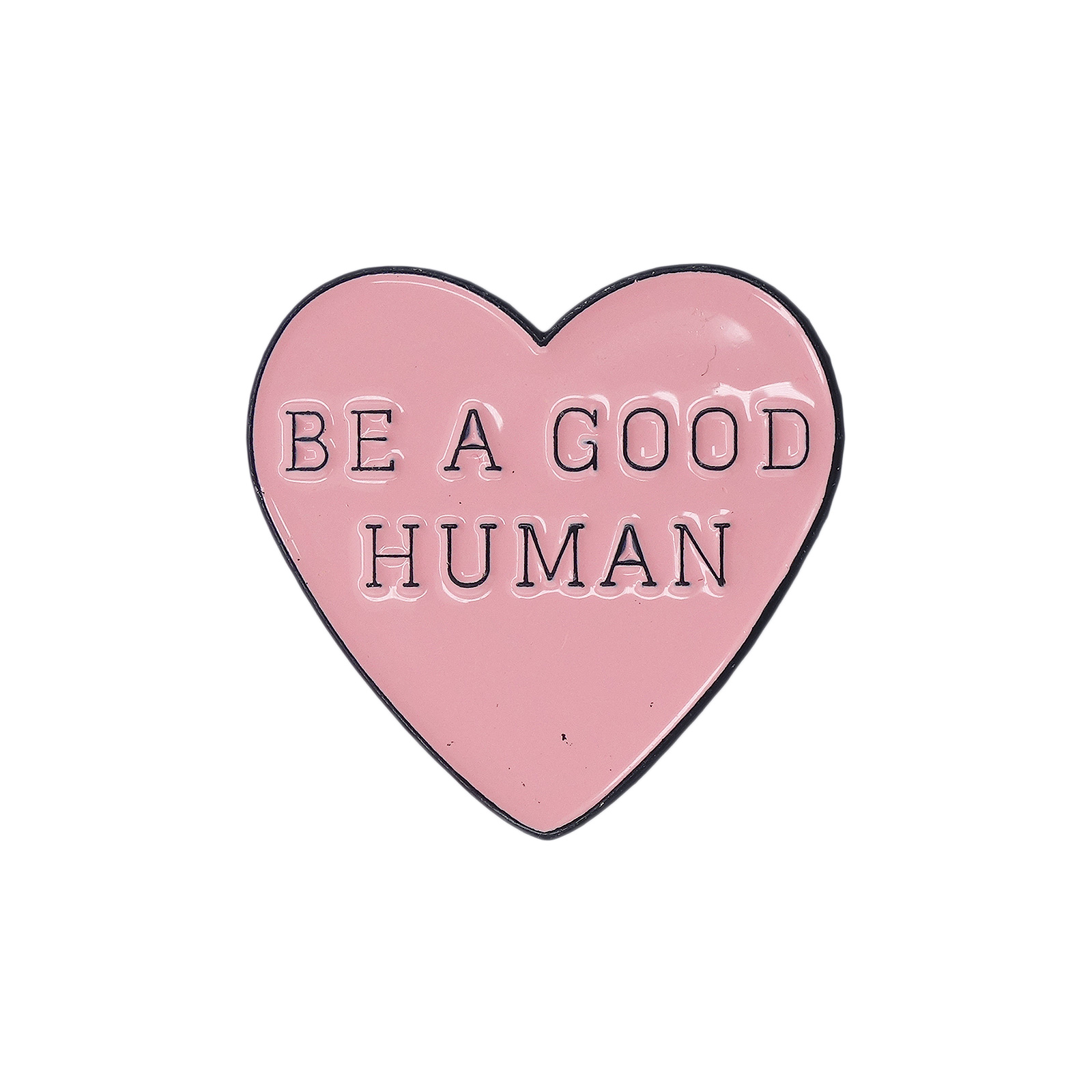 BE A GOOD HUMAN ハート型 ピンズ