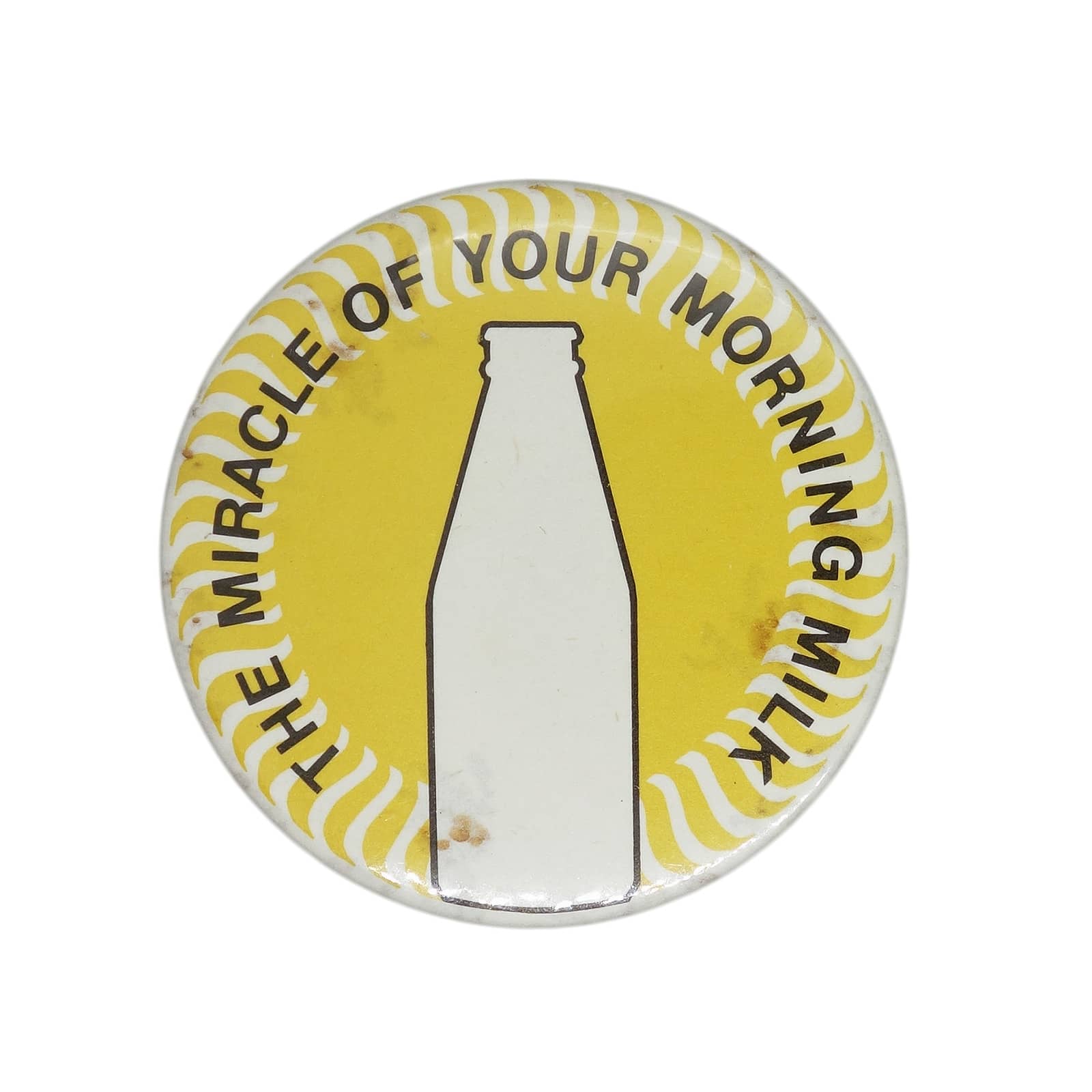 ミルク瓶と太陽 YOUR MORNING MILK 缶バッジ バッチ