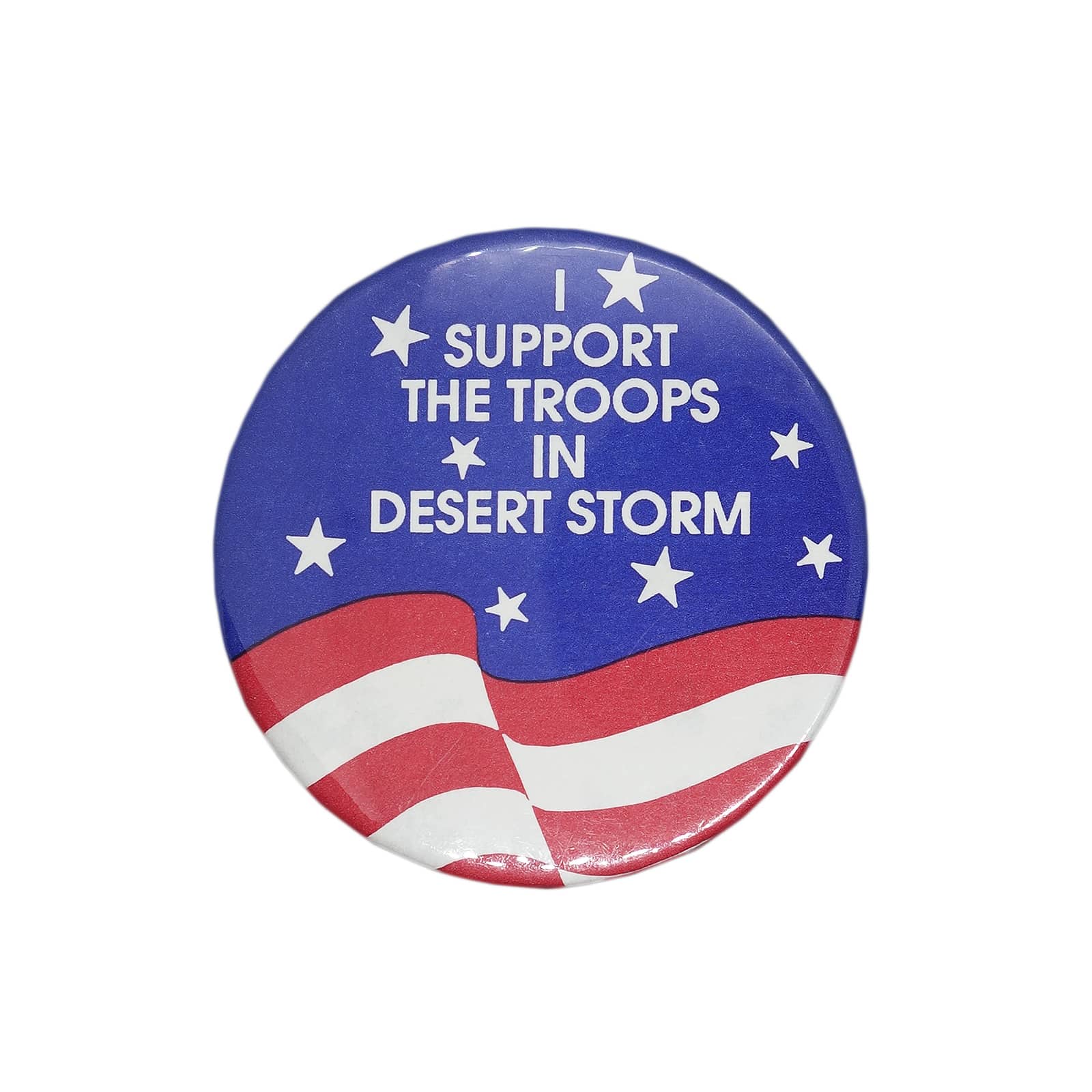I SUPPORT THE TROOPS IN DESERT STORM 缶バッジ バッチ