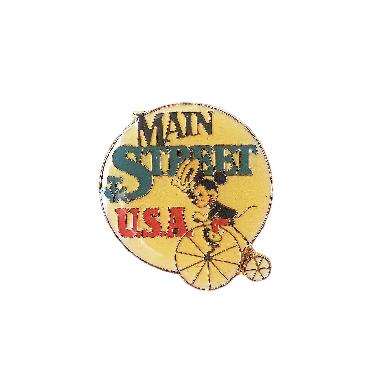 Disney ミッキーマウス ピンバッジ ブローチ MAIN STREET USA ビンテージ