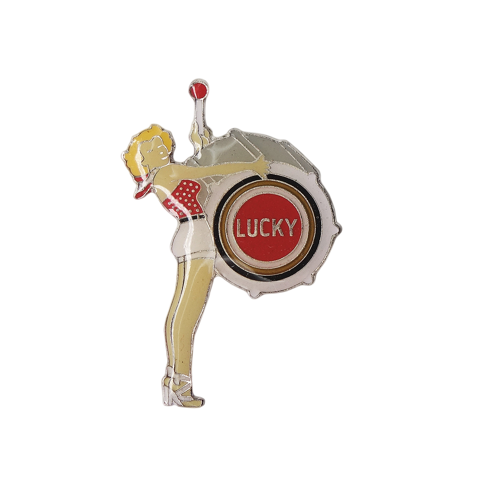 Lucky Strike ラッキーストライク 太鼓を持ったピンナップガール ピンズ 煙草