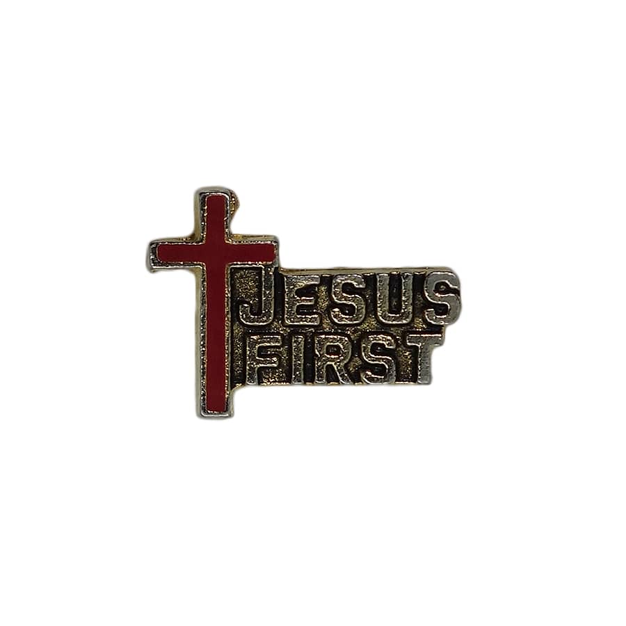 JESUS FIRST 十字架 ピンズ 留め具付き