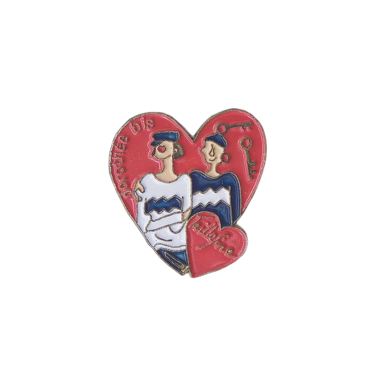 Dorothee Bis ドロテ・ビス 肩を寄せ合う二人 ハート型 ピンズ