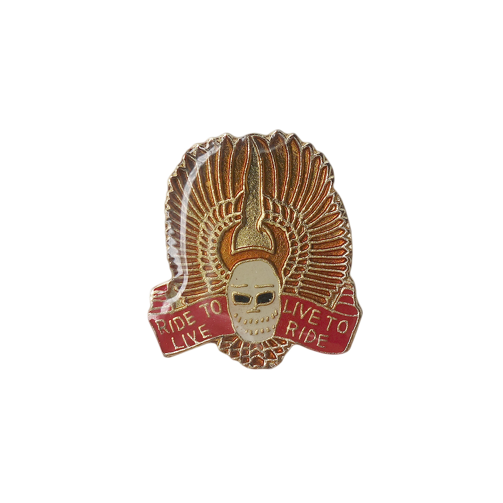 RIDE TO LIVE LIVE TO RIDE スカルウイング バイカー ピンズ PWII