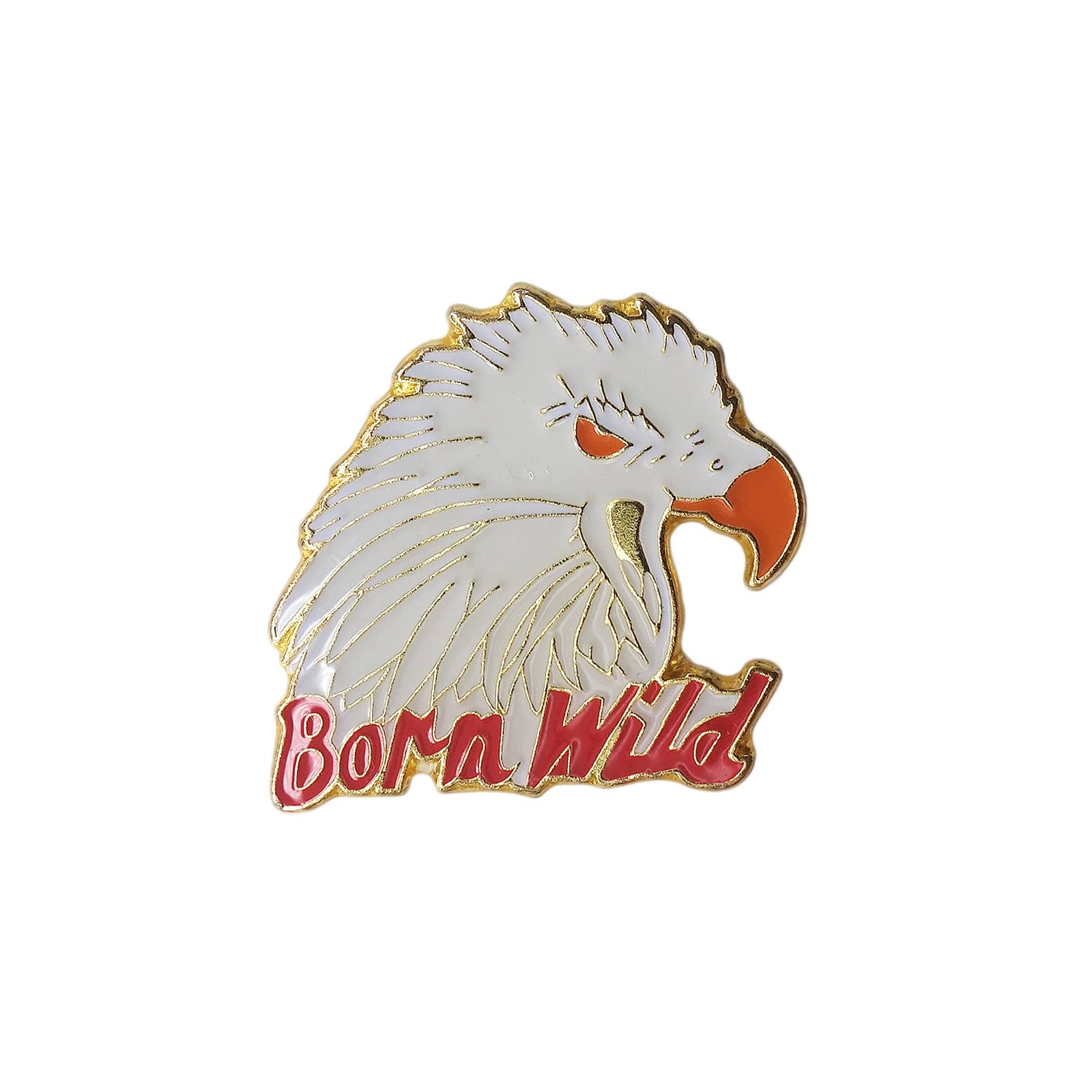 Born Wild イーグルヘッド バイカー ピンズ 白頭鷲