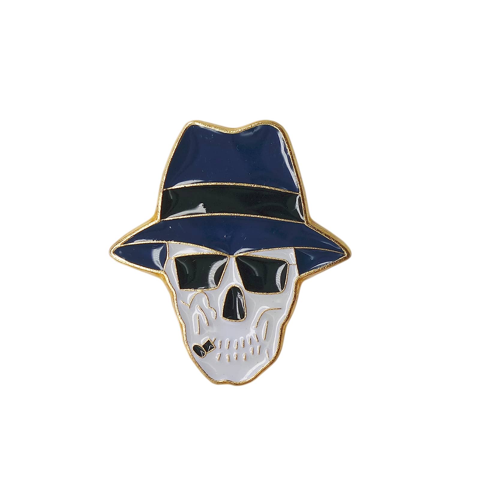 フェドラハットをかぶったスカル ピンズ