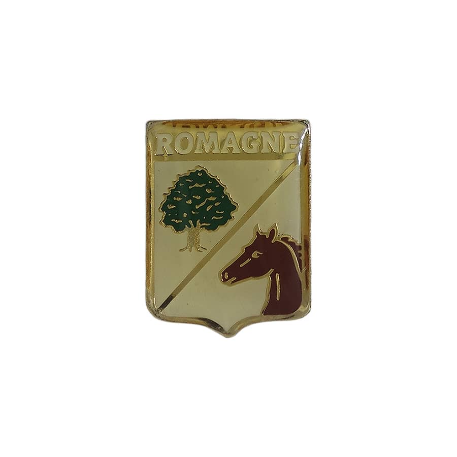 ROMAGNE ピンズ フランス コミューン 留め具付き　馬と木