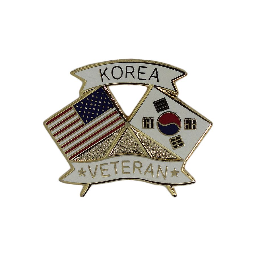 KOREA VETERAN ピンズ 星条旗×太極旗 留め具付き