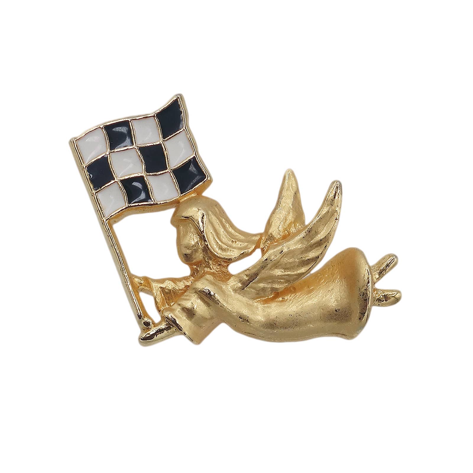 チェッカーフラッグを持った天使 ピンズ エンジェル