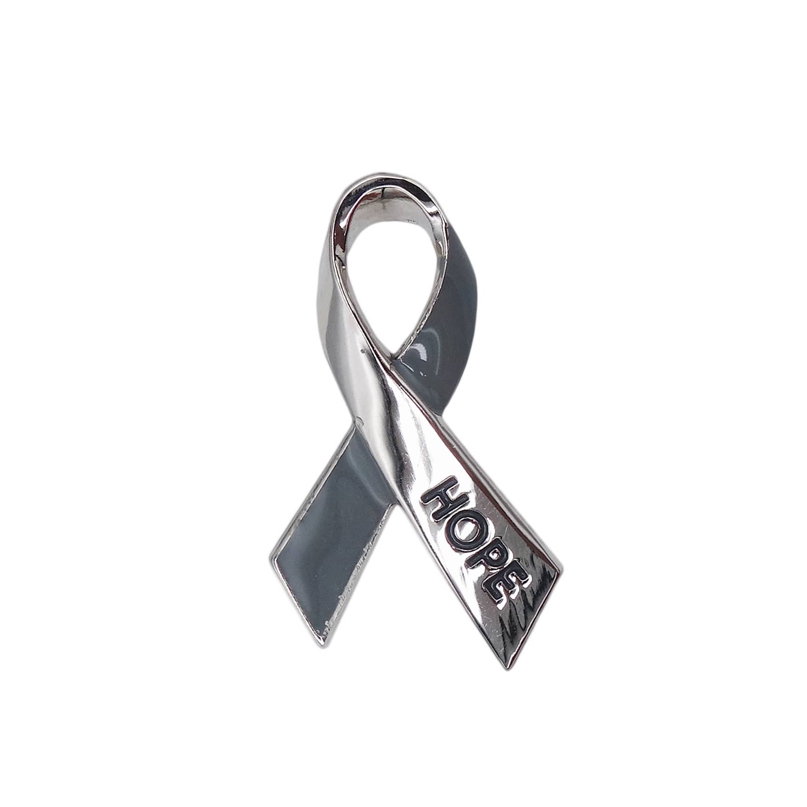 HOPE グレー リボン ピンズ