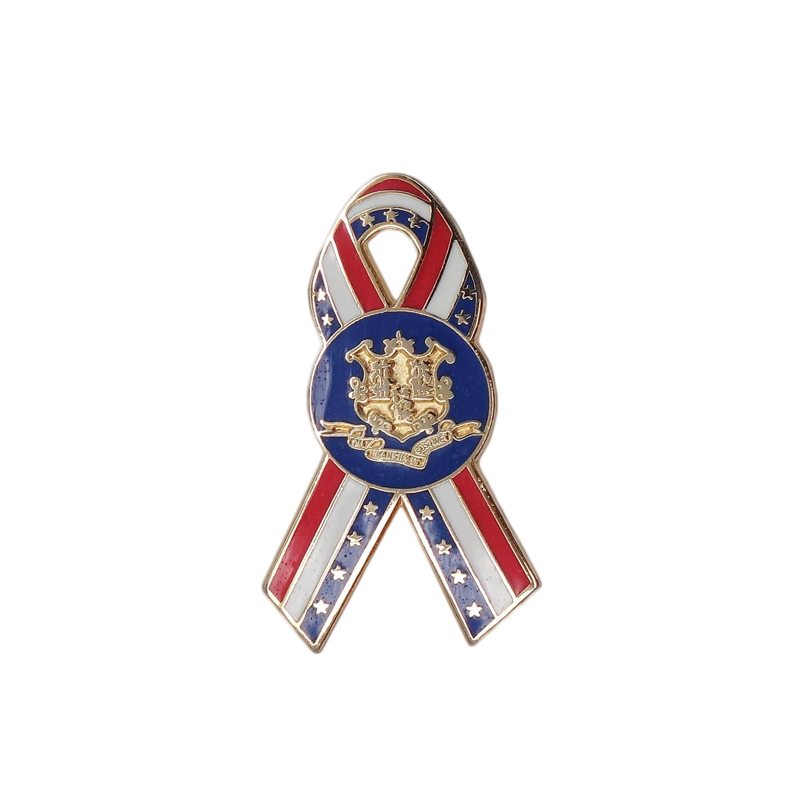 コネチカット州 紋章 星条旗柄 リボン ピンズ