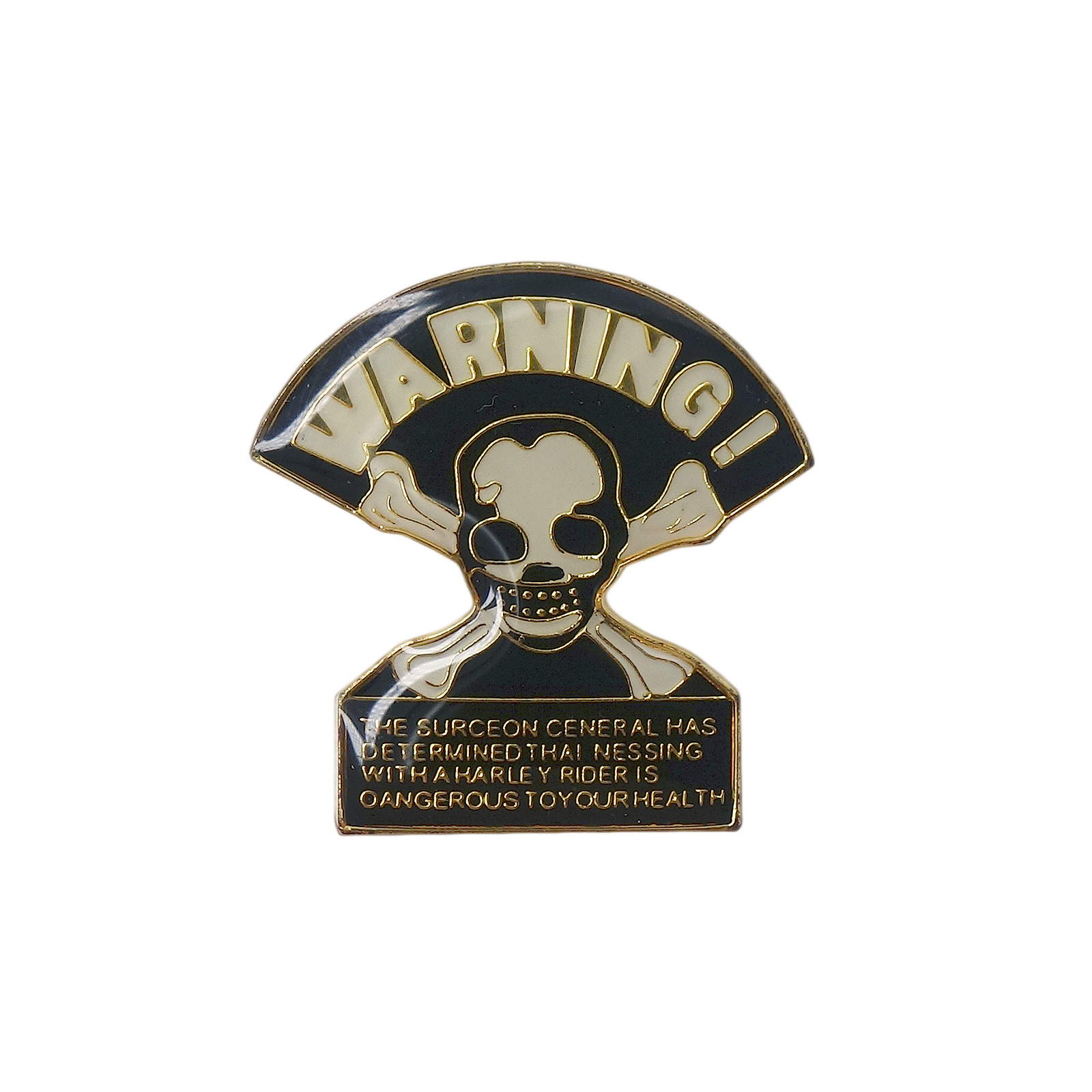 WARNING! スカル クロスボーン バイカー ピンズ