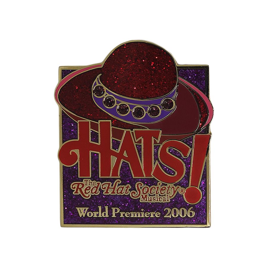 Red Hat Society ピンズ 赤い帽子 ラインストーン 留め具付き