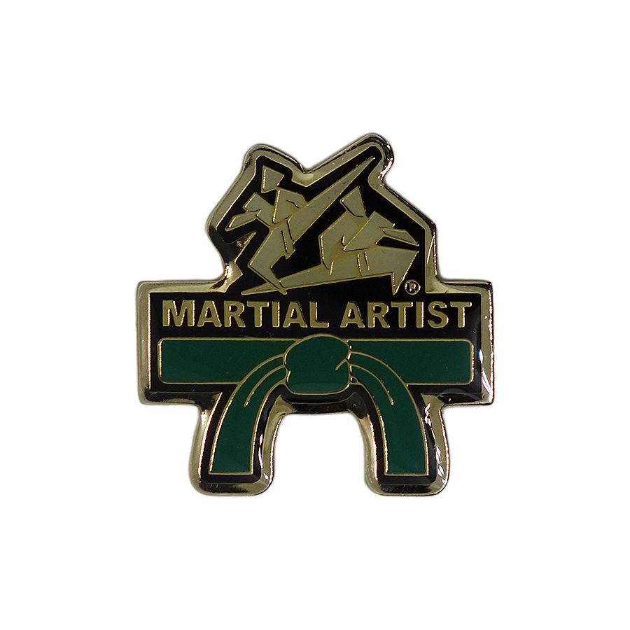 MARTIAL ARTIST ピンズ マーシャルアーツ 格闘技 緑帯 留め具付き