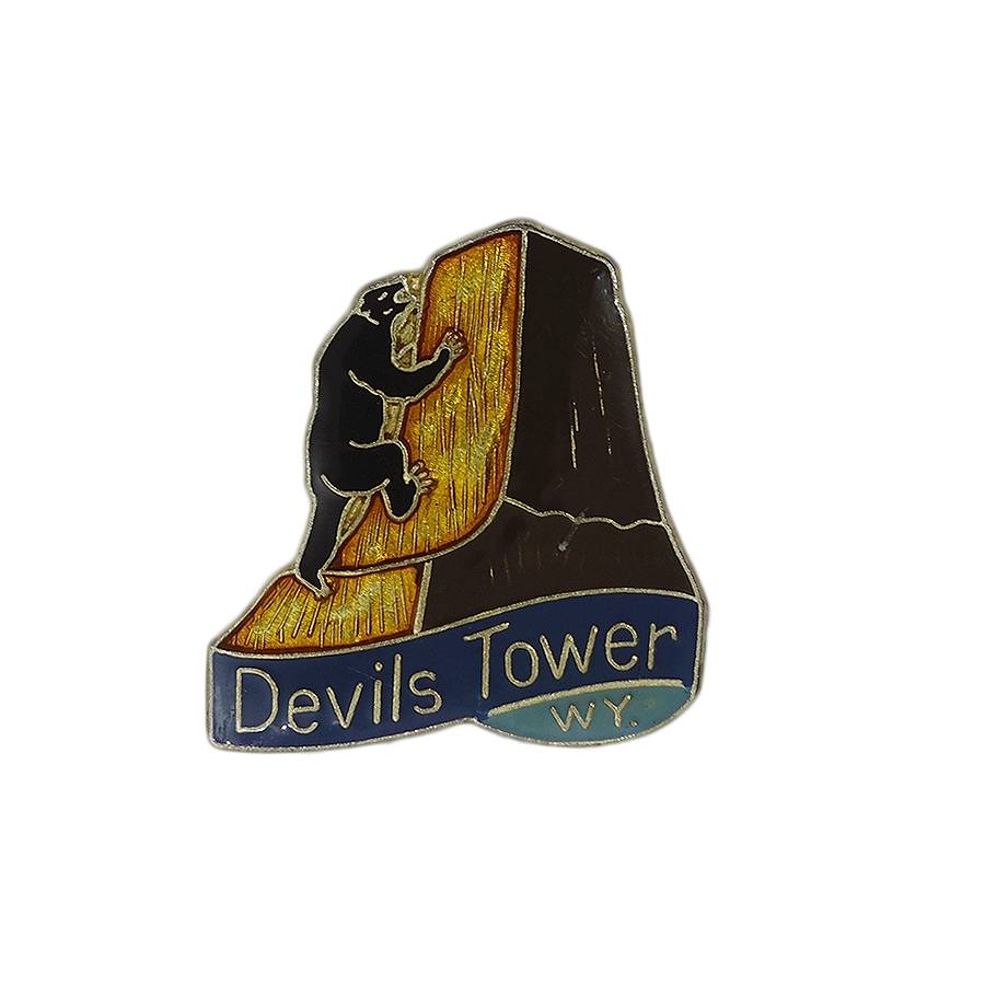 Devils Tower ピンズ ワイオミング州 デビルスタワー留め具付き レトロ