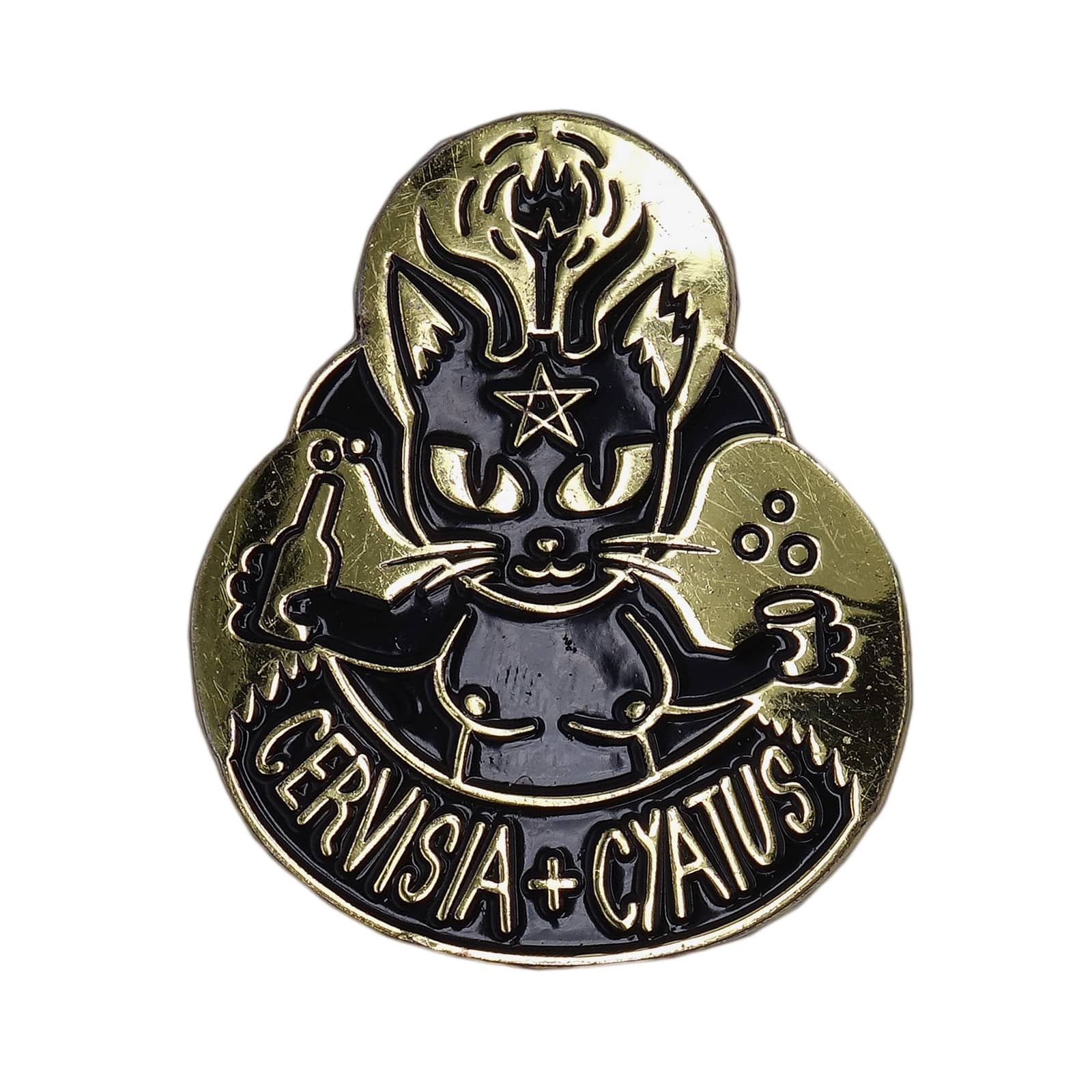 CERVISIA + CYATUS 黒猫悪魔 ピンズ