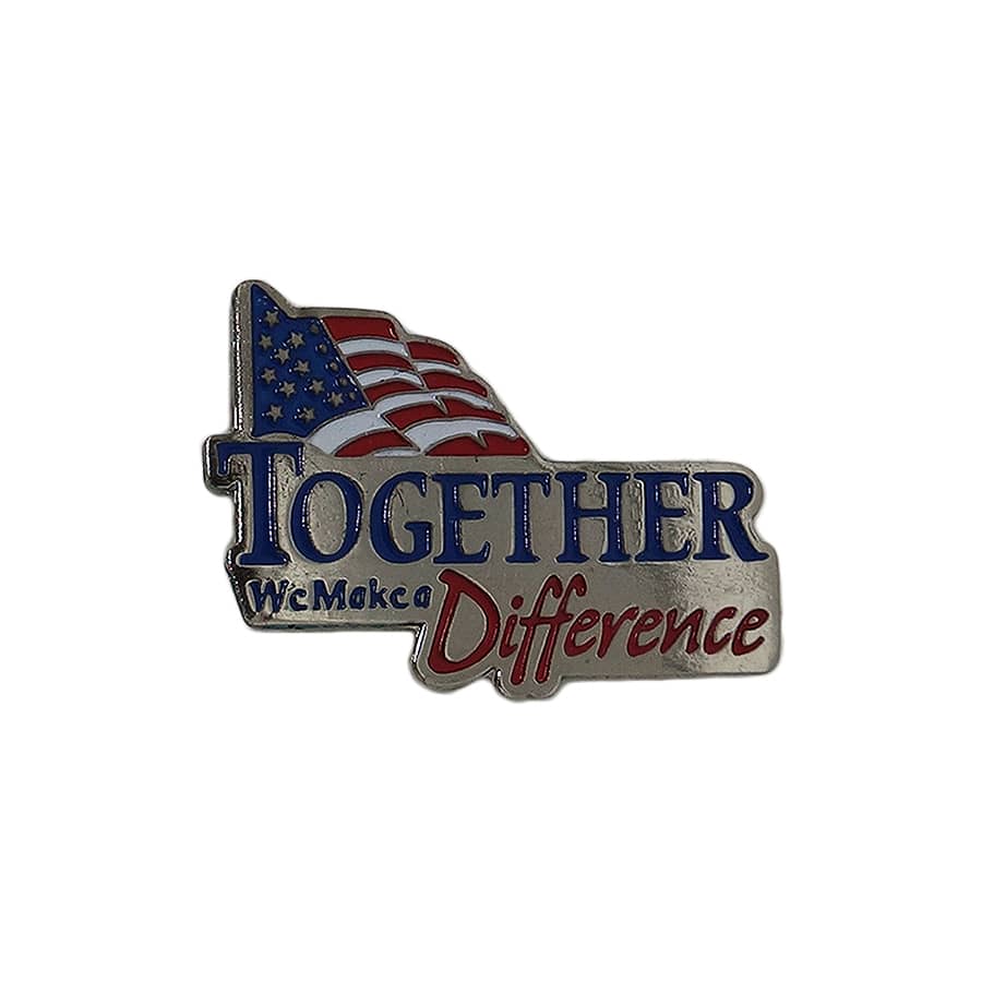 TOGETHER ピンズ We Make a Difference 星条旗 留め具付き