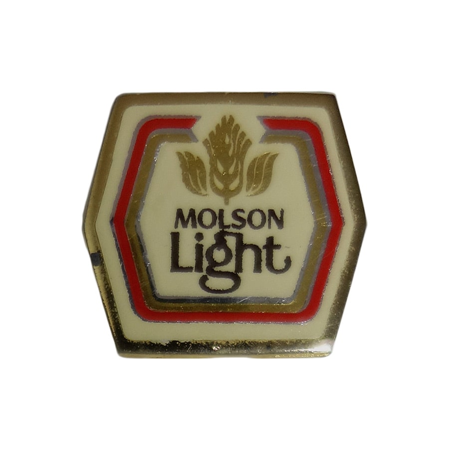 ピンズ ビール Molson Light お酒 ロゴ 留め具付き レトロ