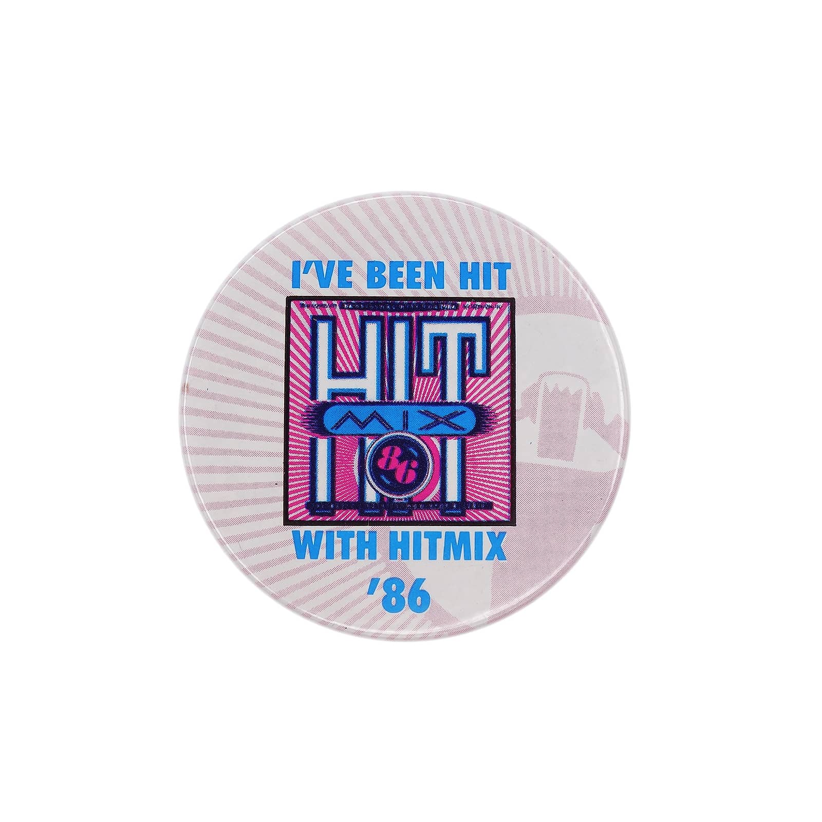  I'VE BEEN HIT WITH HITMIX '86 缶バッジ バッチ 音楽アルバム