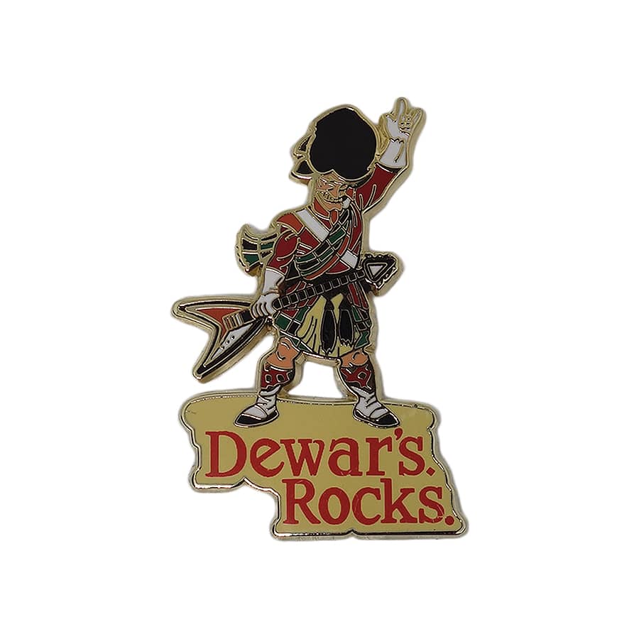 Dewar's Rocks スコッチ ウイスキー ピンズ デュワーズ 兵隊 ギター 留め具付き