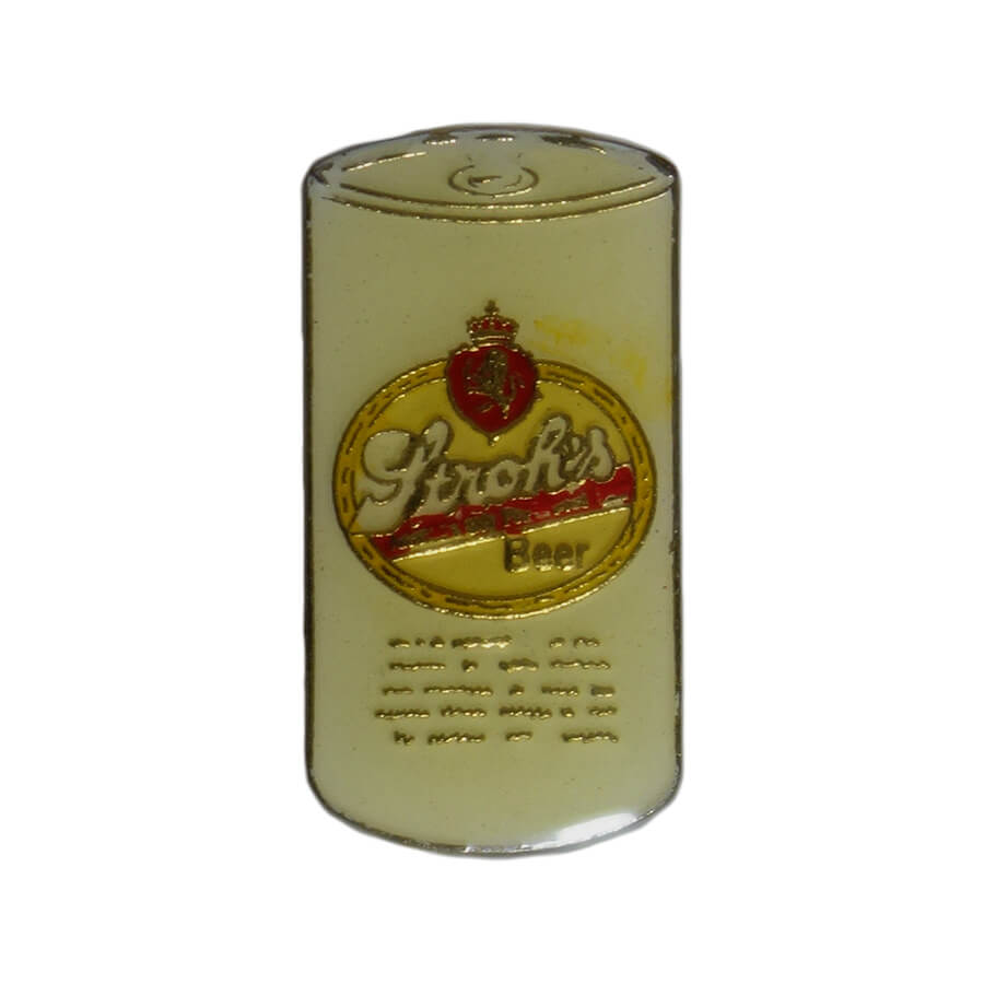 ピンズ ビール Stroh's 缶型 ビンテージ お酒 留め具付き レトロ ピンバッジ