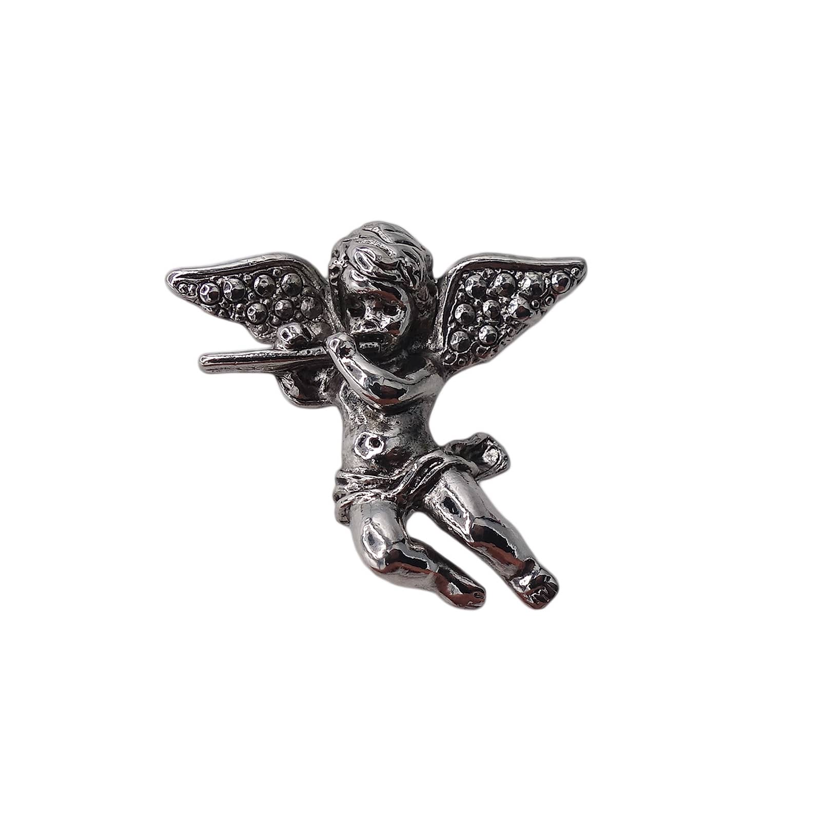 AVON フルートを吹くエンジェル ピンズ 銀色 エイボン 天使