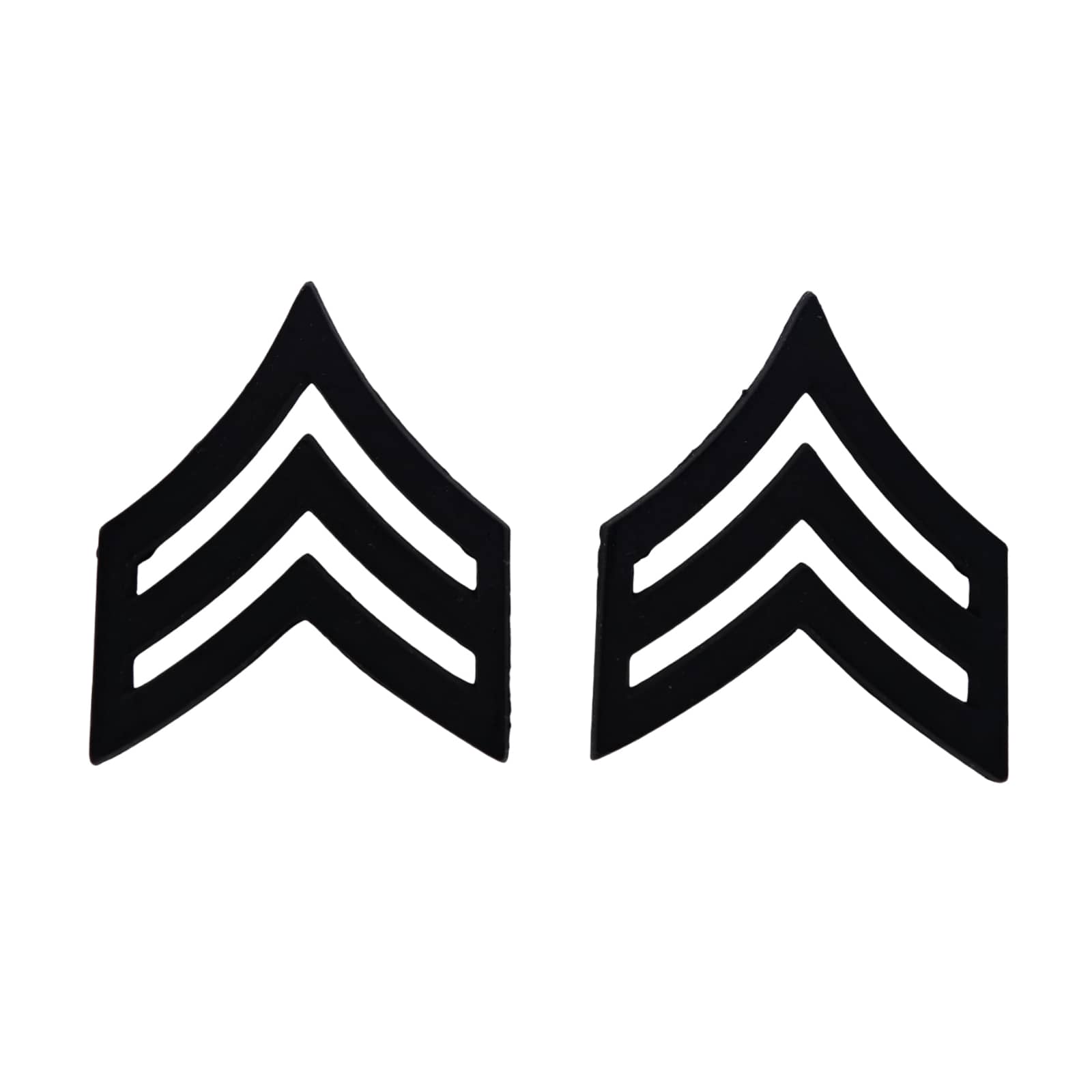米軍 階級章 三等軍曹 黒 ピンズ ミリタリー インシグニア 2点セット