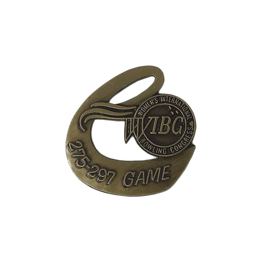 WIBC ボウリング ピンズ 275-297 GAME 留め具付き