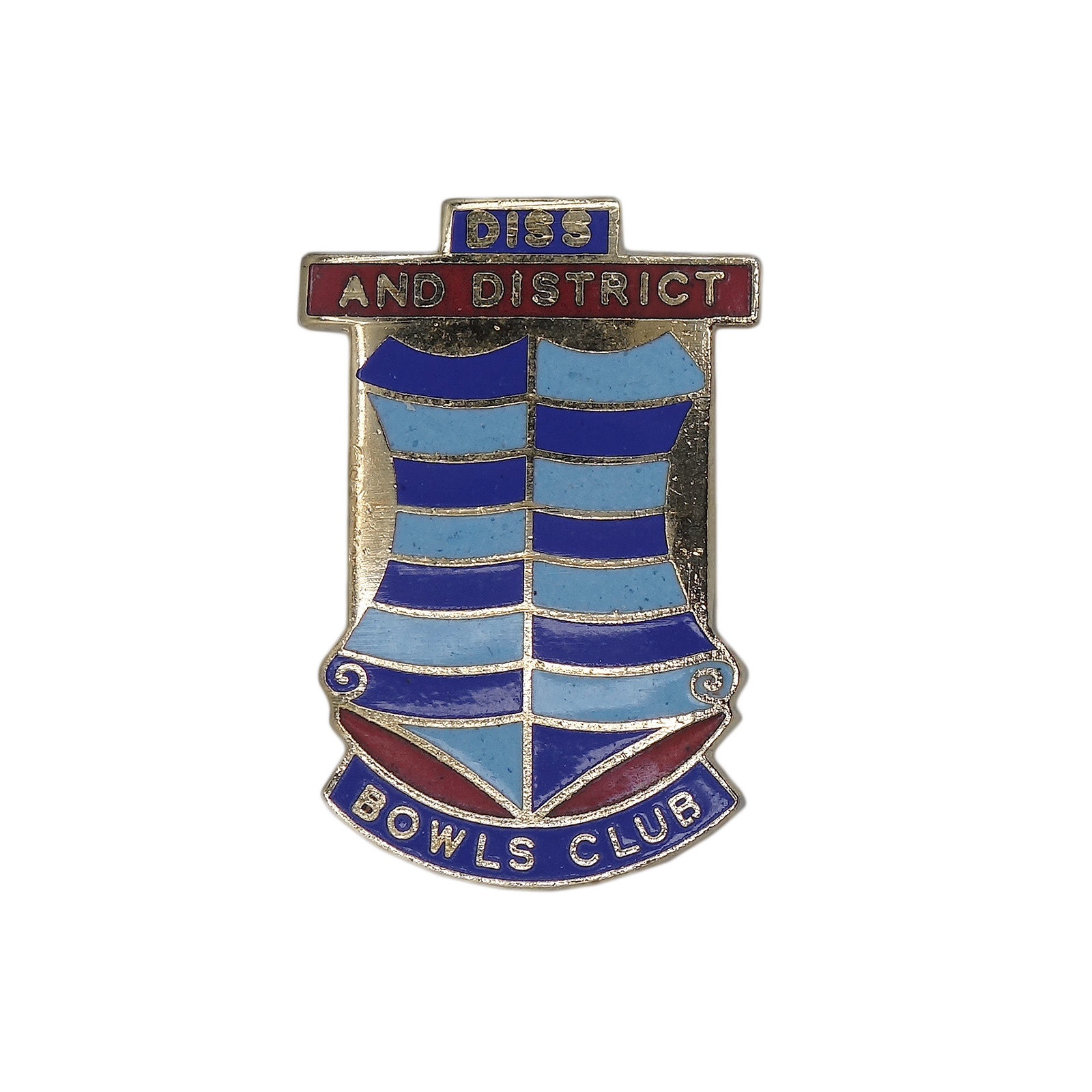 DISS AND DISTRICT BOWLS CLUB ピンバッジ 英国 ローンボウルズクラブ