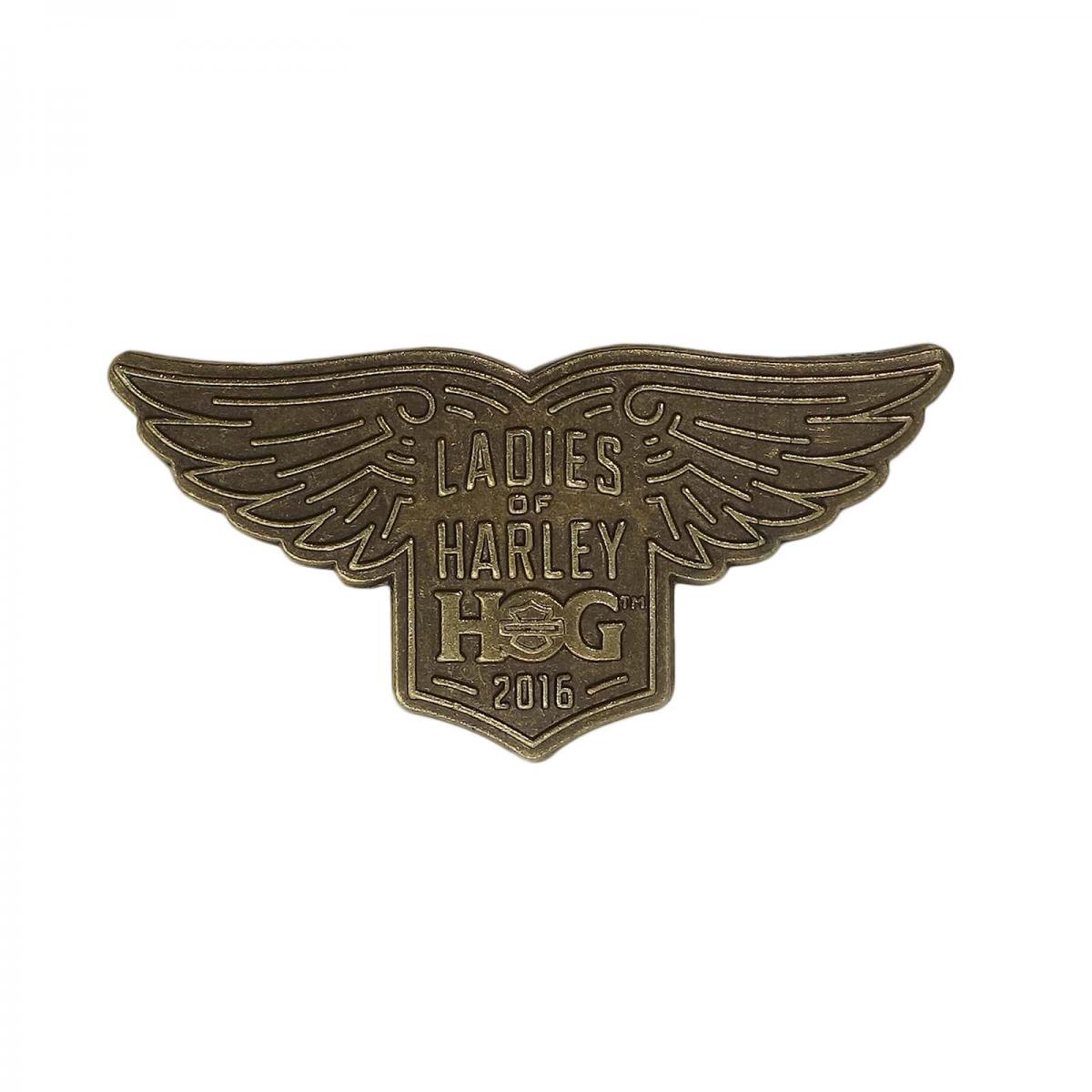 LADIES OF HARLEY バイカー ピンズ H.O.G. 2016 ハーレー 留め具付き