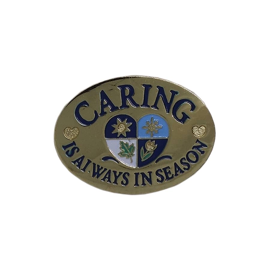 CARING IS ALWAYS IN SEASON ピンズ 留め具付き