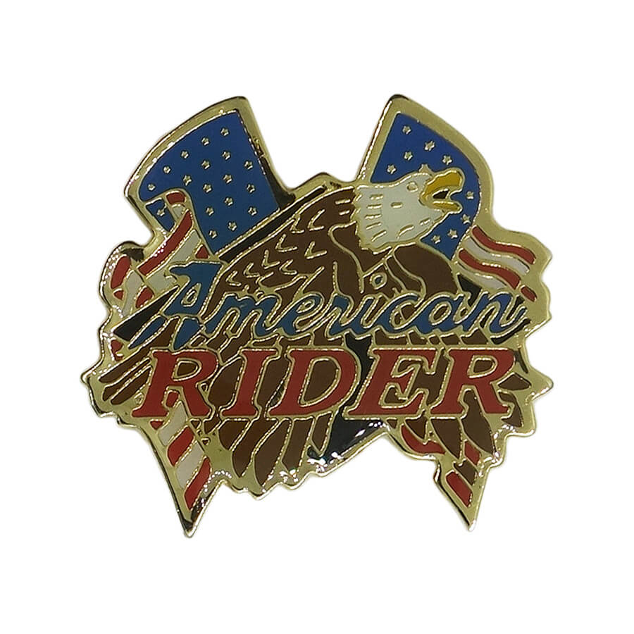 American Rider ピンズ イーグル 鷲 星条旗 バイカー 留め具付き