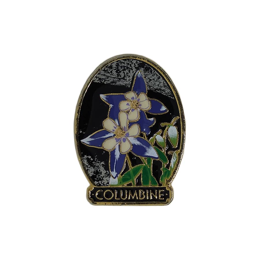 コロンバイン 花 ピンズ COLUMBINE オダマキ 留め具付き