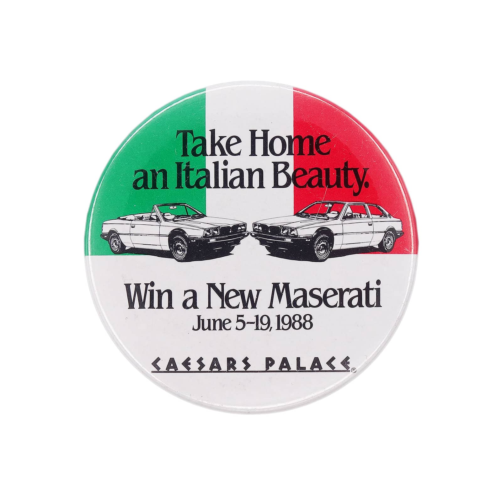 Win a New Maserati マセラティ懸賞イベント 缶バッジ CAESARS PALACE