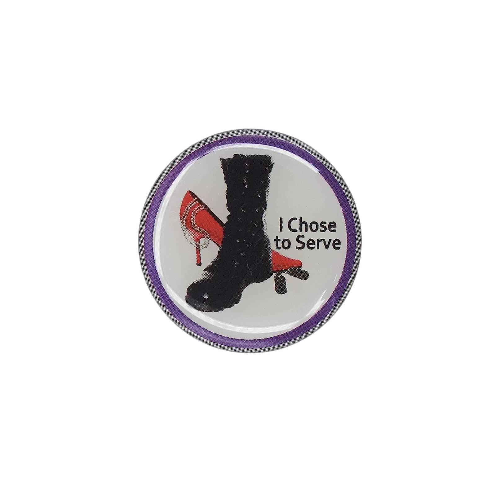 I Chose to Serve 赤いハイヒールとミリタリーブーツ ピンズ