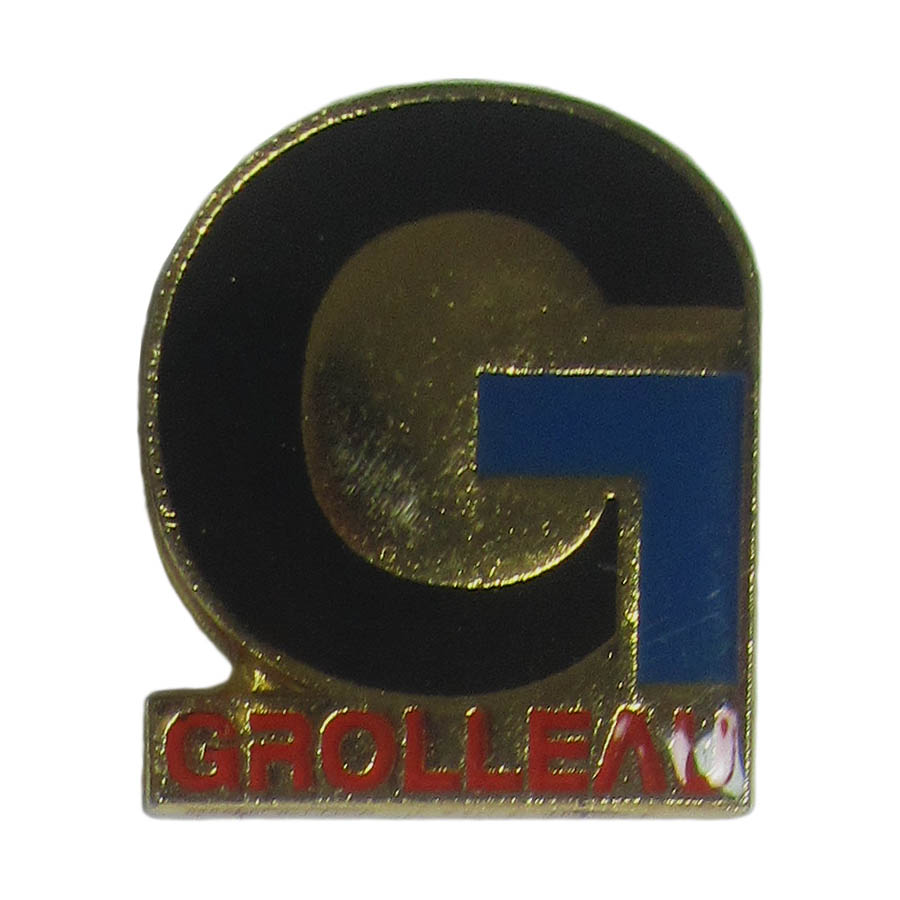 ピンズ GROLLEAU 企業 ロゴ 留め具付き レトロ ピンバッジ