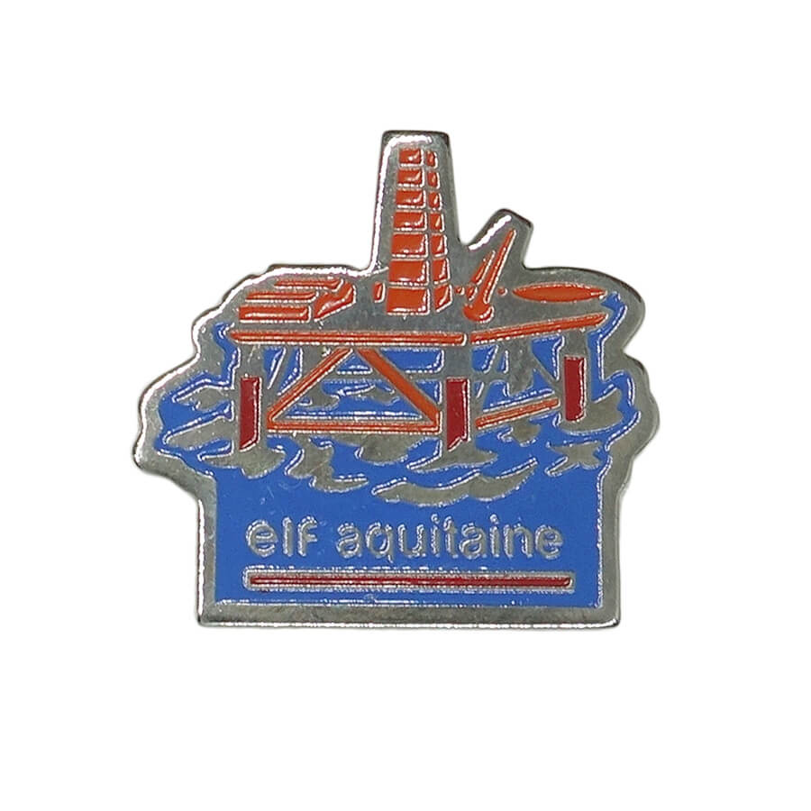 ピンズ Elf Aquitaine 石油プラント 留め具付き レトロ